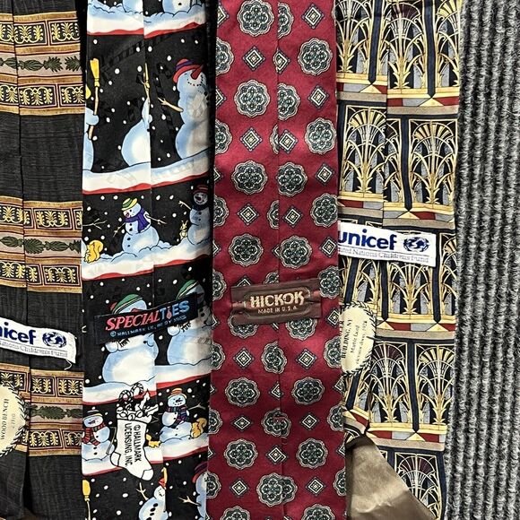 Lot Of 6 Mens Silk Neckties Multicolor Holiday Nautica RBM UNICEF 48”-60 X 3”-4 - Picture 3 of 16